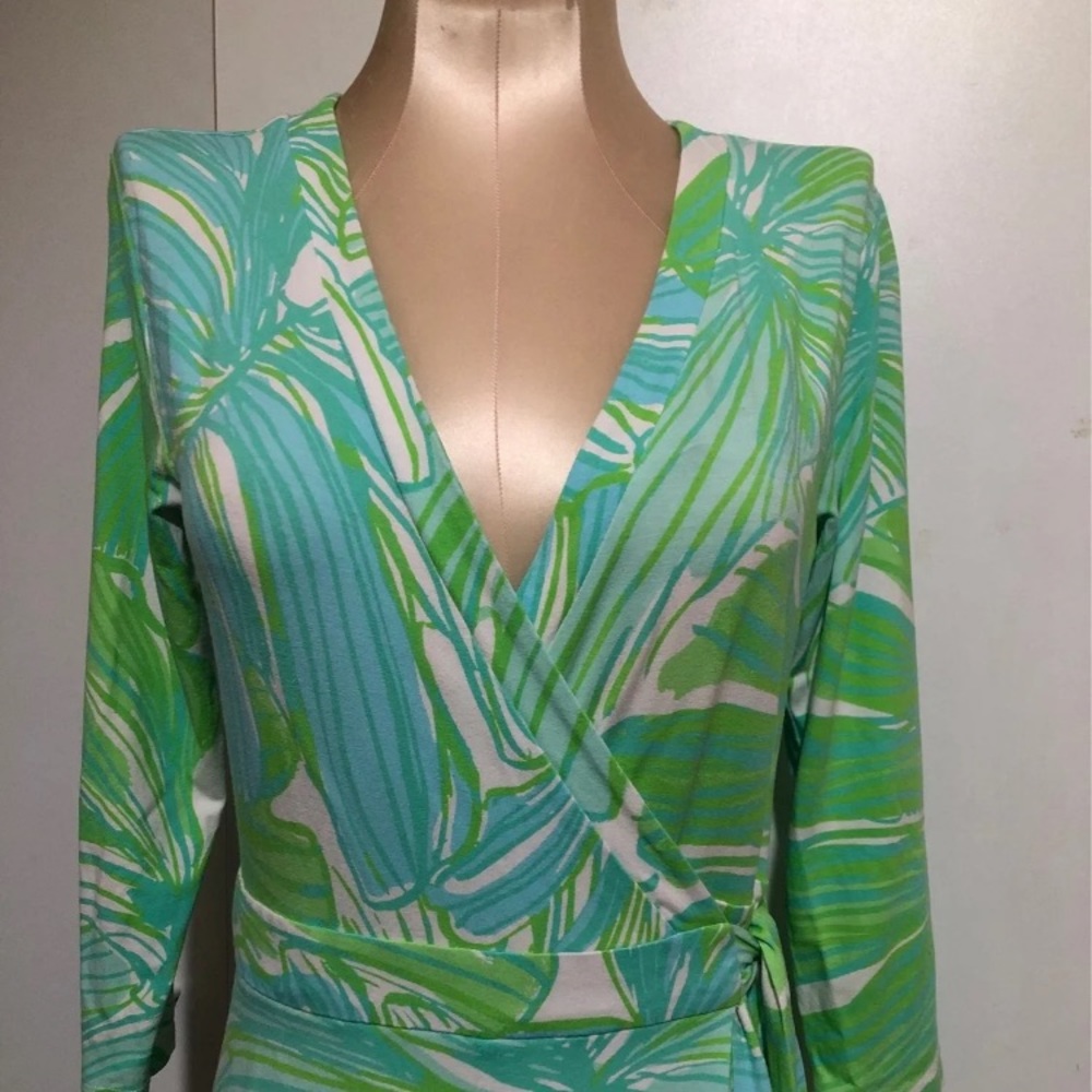 Lilly Pulitzer S, White green prints romper